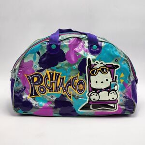 Sanrio Vintage 1996 Pochacco Transparent Beach Duffle Weekender Bag RARE HTF